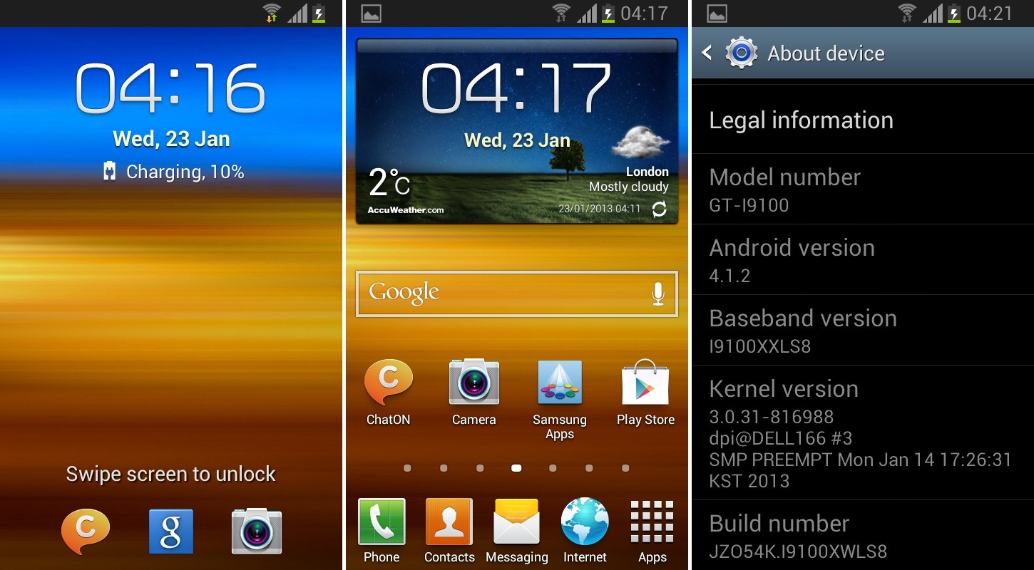 Samsung Galaxy s2 Android 4.1