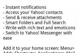 Yahoo! on Android: Mail App, Messenger App and Search Widget