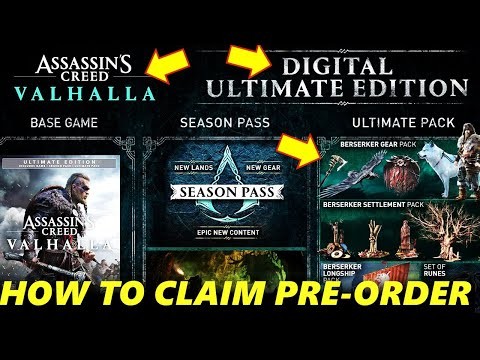 How To Claim Assassins Creed Valhalla Ultimate Edition Bonuses - Berserker Gear Pack, Runes Tutorial