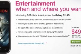 T-Mobile Introduces Their “Fastest” Phone, The Galaxy S 4G, Marked At $199.99 On Contract