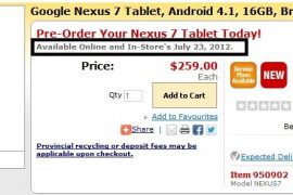 Nexus 7 Canada Release Date Pegged for July 23