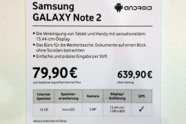 Samsung Galaxy Note 2 Price: €640 for Vodafone Edition (~$800)