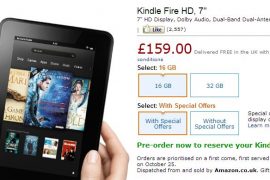 UK Kindle Fire HD Price revealed, you gotta pay £10 to get it ad-free