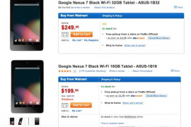 Asus Nexus 7 32 GB priced $249 at Walmart, too. 16GB drops to $199