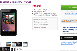Nexus 7 16 GB price reduced in UK to £169 only!