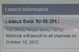 Motorola Droid Razr Maxx HD Release Date rumored to be October 18
