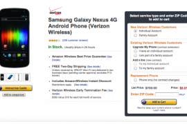 Verizon Galaxy Nexus Price dropped to 1 cent on Amazon