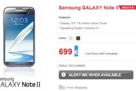 Samsung Galaxy Note 2 Price for Italy: 699 Euros