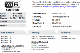 Did the Galaxy Note 7-inch just get the Wi-Fi certification?