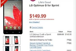Sprint Optimus G Price set for only $150 at Wirefly, saves you $50