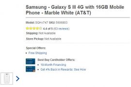 Deal: AT&T Galaxy S3 available for $50 only at BestBuy