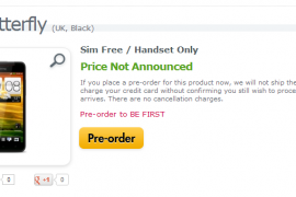 HTC Butterfly shows up on Expansys. Available for pre-order.