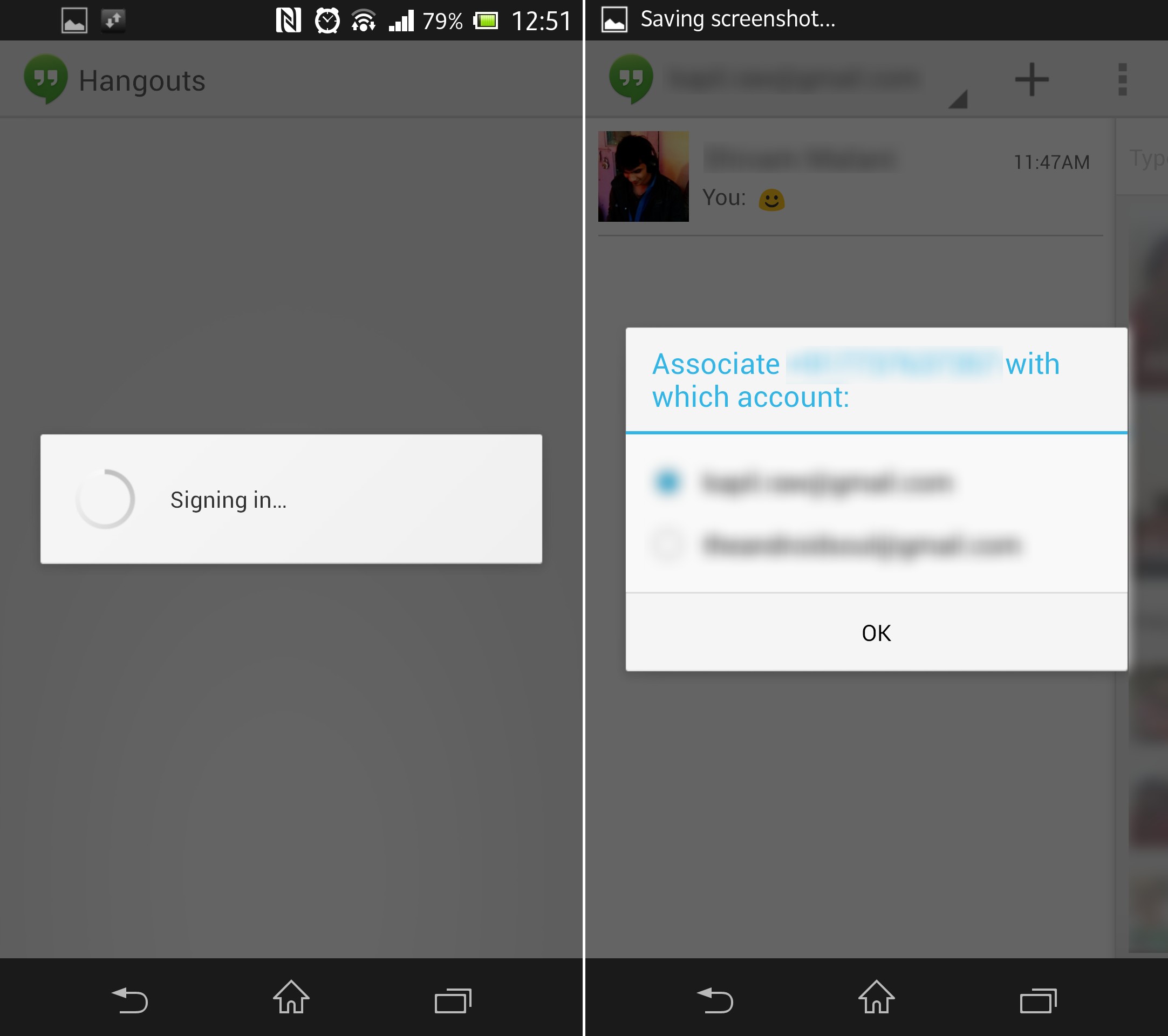 Google Hangouts App Installed