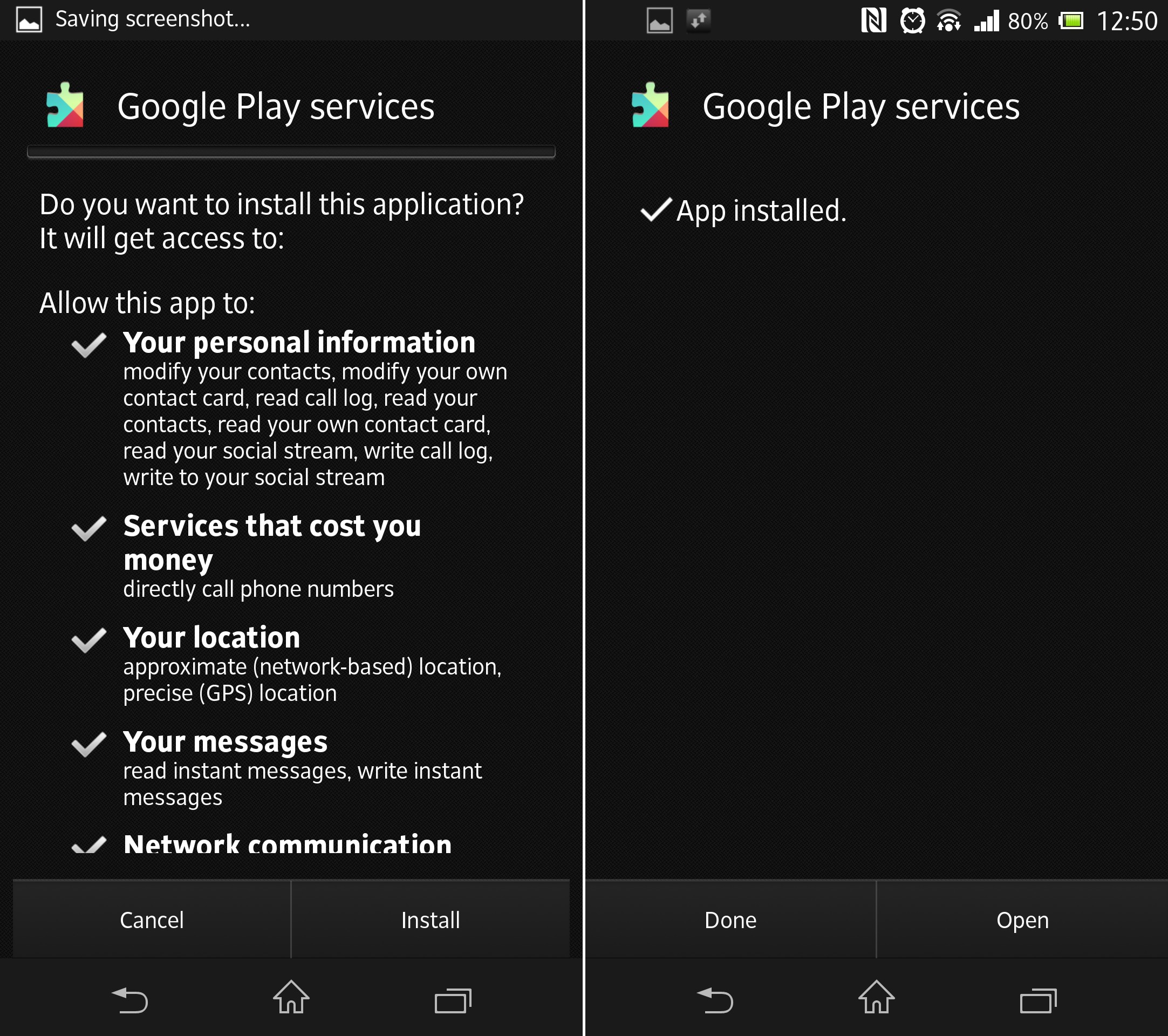 Google Play Services App APK Installed