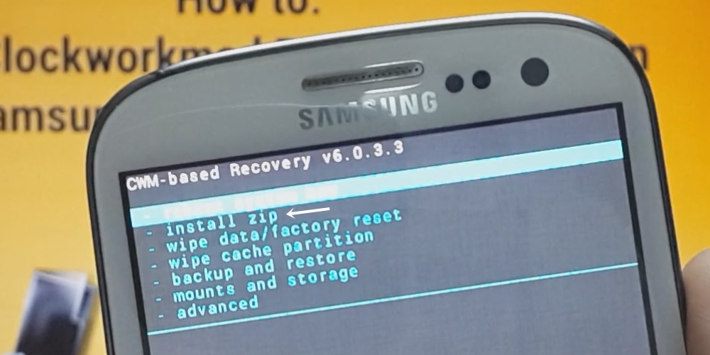 CWM Recovery - Select Install Zip option