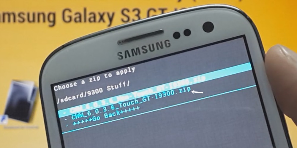 Select the CWM Touch recovery file