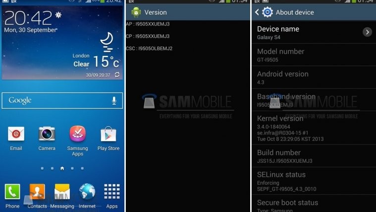 Android 4.3 Update for Samsung Galaxy S4 GT-I9500 smartphone