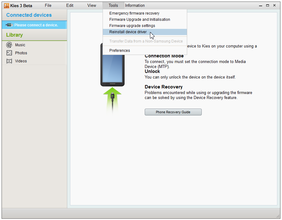 Select Reinstall Driver