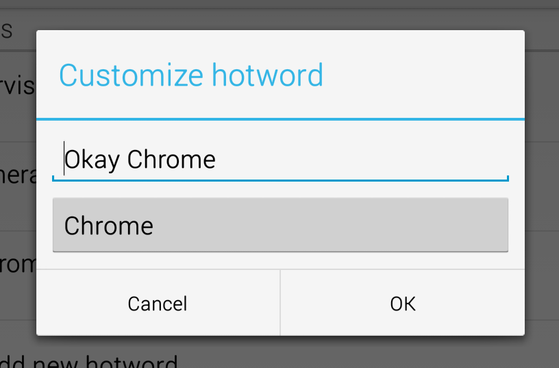 Example custom hotword