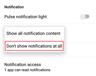 Remove lock screen notification