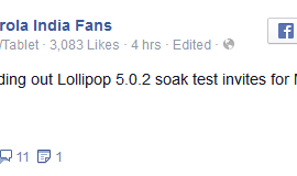 Moto E Lollipop update release in India is close, enters soak test