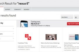 Verizon Nexus 6 release is near, listed as ‘coming soon’