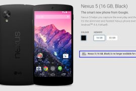 Nexus 5 is gone, no longer available for sale