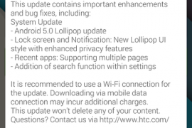 HTC One M7 Receives Lollipop Update in Select Asian Markets