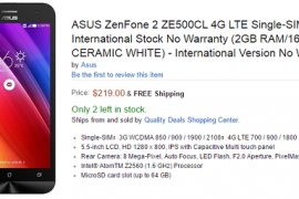 Asus ZenFone 2 with 2 GB RAM Listed in US via Amazon Starting from $219