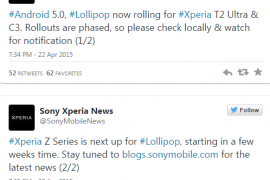 Android Lollipop (19.3.A.0.470) starts seeding for Xperia C3 and Xperia T2 Ultra
