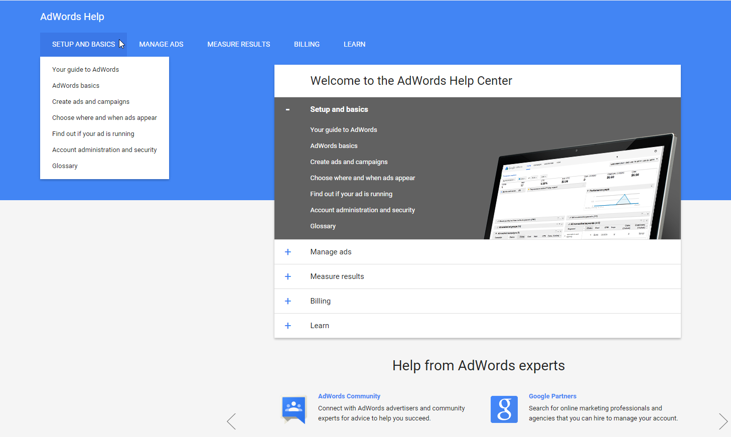 Google AdWords Support Material Design