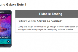 T-Mobile Galaxy Note 4 Lollipop Update goes under testing