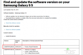 Sprint Galaxy S5 receiving an OTA update with “Factory Reset Protection”, build G900PVPU2BOD3