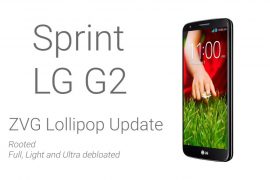Download Official Sprint LG G2 ZVG update already rooted and debloated
