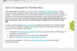 Google to come up with “Designed for Families” kid-friendly Android App segment at Google IO