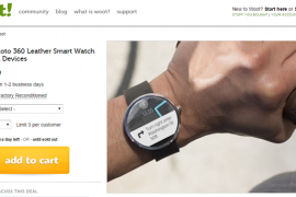 Refurbished Moto 360 with Leather Strap Listed for $130 on Woot only for Today