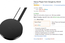 Amazon sells Nexus Player at discount for $65, free shipping for Amazon Prime members