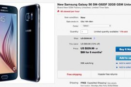 Unlocked Galaxy S6 Listed for $529 at eBay