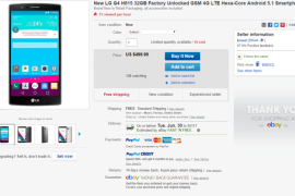LG G4 Unlocked Variant (H815) listed on eBay for $500