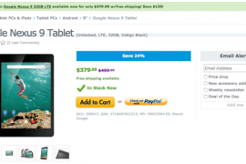 Expansys is selling 32 GB LTE Google Nexus 9 for $380
