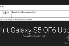 Sprint Galaxy S5 gets a new OF6 Update, brings reactivation lock to the device