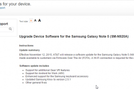 Not Marshmallow but new update rolling out for AT&T Galaxy Note 5 (build G920AUCU1AOJ1)
