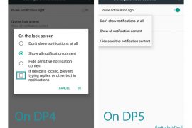 Android Nougat Developer Preview 5 removes the option to directly reply from lock screen without unlocking the device