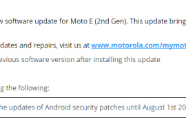 Moto E2 updates released with August security patch