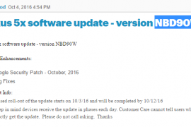 Nexus 5X update: Android 7.1 release details and NBD90W update from Sprint