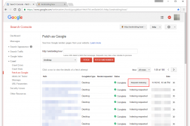Google’s “Fetch as Google” tool now shows Request Indexing button, and a notice for quality guideline