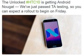 HTC says Android Nougat for HTC 10 set for release today