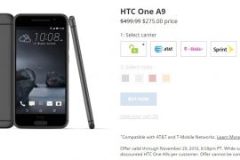 HTC One A9 Black Friday Deal gets you one for $275 only