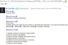 ZenFone 3 Deluxe (ZS570KL) receives OTA update with stability and performance improvments
