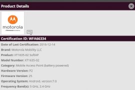 Moto Z Play Nougat update set for release; clears WiFi authority with Android 7.0 software version